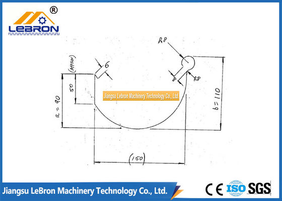 Q235 T18mm Half Round Gutter Roll Forming Machine Multiple Raises Buildings Use