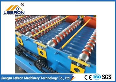 GI GP Material Corrugated Sheet Roll Forming Machine , Corrugated Sheet Metal Machine