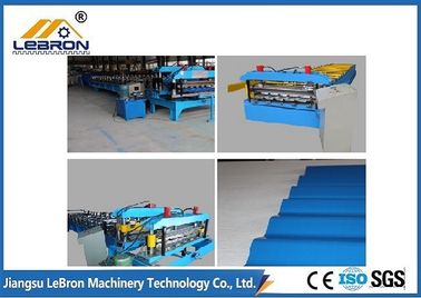 GI GP Material Corrugated Sheet Roll Forming Machine , Corrugated Sheet Metal Machine