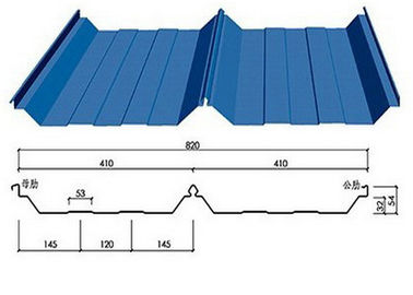 YX25-205-820 type joint hidden roof panel roll forming machine blue and grey color 2018 new type made in china