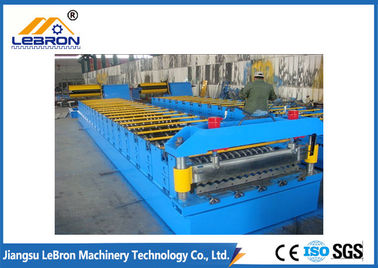 GI GP Material Corrugated Sheet Roll Forming Machine , Corrugated Sheet Metal Machine